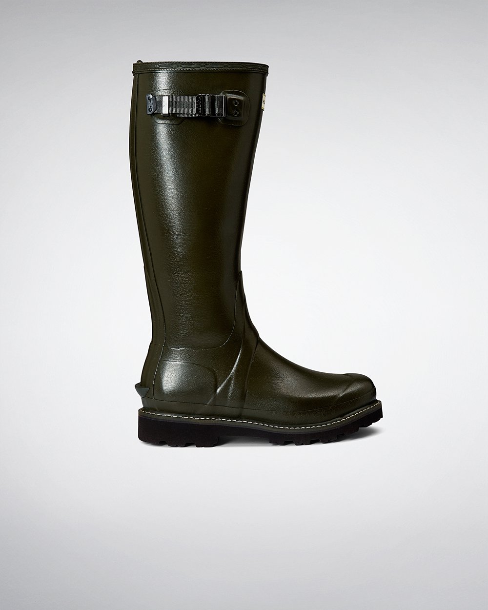 Hunter Balmoral Poly-Lined Tall Rain Boots - Online Womens Dark Olive - VWIHJN592